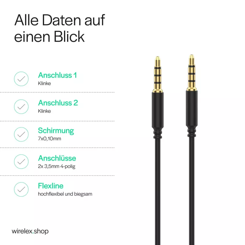 ShiverPeaks Audiokabel Klinkenstecker Mini-Klinke
