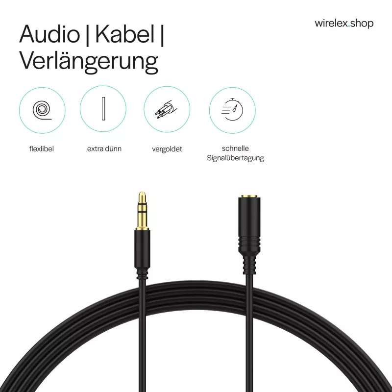 ShiverPeaks Audioklinkenkabel mini flex