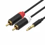 ShiverPeaks Audio 3,5mm Klinke auf 2x RCA Stereo Audiokabel 1,5m vergoldet Schwarz