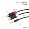 ShiverPeaks Audio 3,5mm Klinke auf 2x RCA Stereo Audiokabel 1,5m vergoldet Schwarz