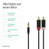 ShiverPeaks Audio 3,5mm Klinke auf 2x RCA Stereo Audiokabel 1,5m vergoldet Schwarz