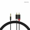 ShiverPeaks Audio 3,5mm Klinke auf 2x RCA Stereo Audiokabel 1,5m vergoldet Schwarz