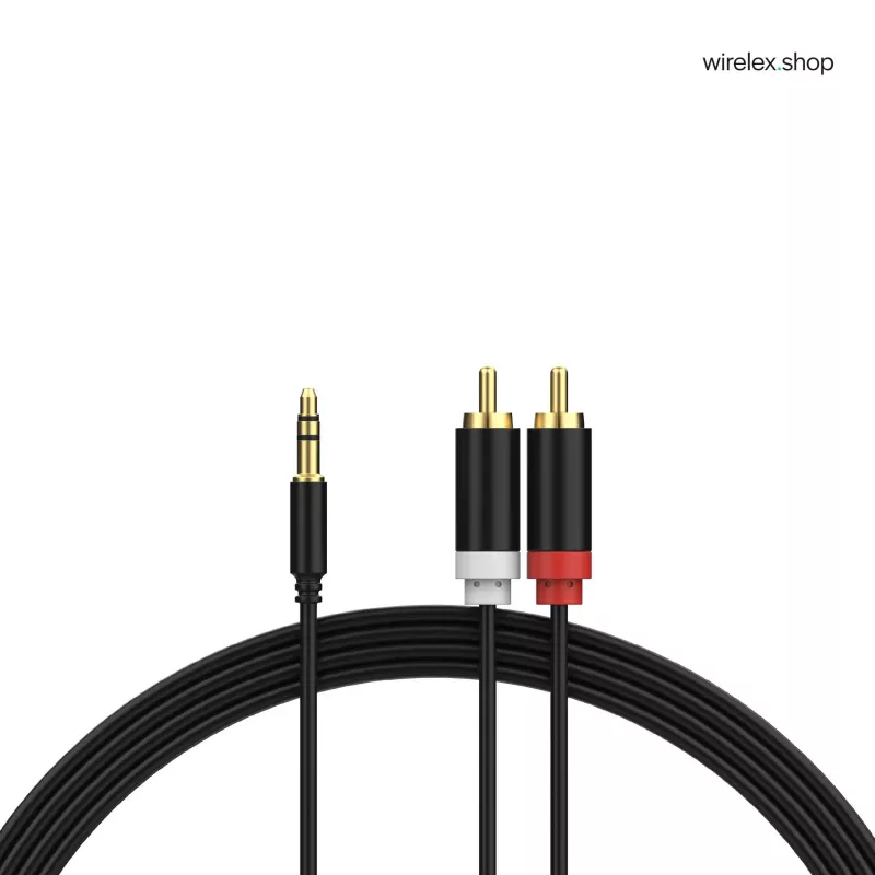 ShiverPeaks Audio 3,5mm Klinke auf 2x RCA Stereo Audiokabel 1,5m vergoldet Schwarz