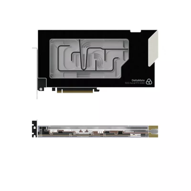 Thermal Grizzly DeltaMate 5080 Astral GPU Water Block, ARGB, mit Backplate - Acryl, Schwarz