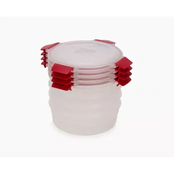 Joseph Joseph Nest Lock 4-teiliges rotes 1L rundes Lebensmittelbehälter-Set