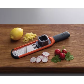 Joseph Joseph Handi-Grate 2-in-1 Mini Reibe & Hobel - Orange - Edelstahl