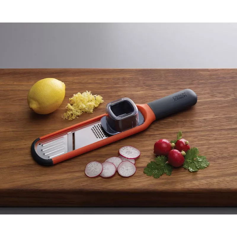 Joseph Joseph Handi-Grate 2-in-1 Mini Reibe & Hobel - Orange - Edelstahl