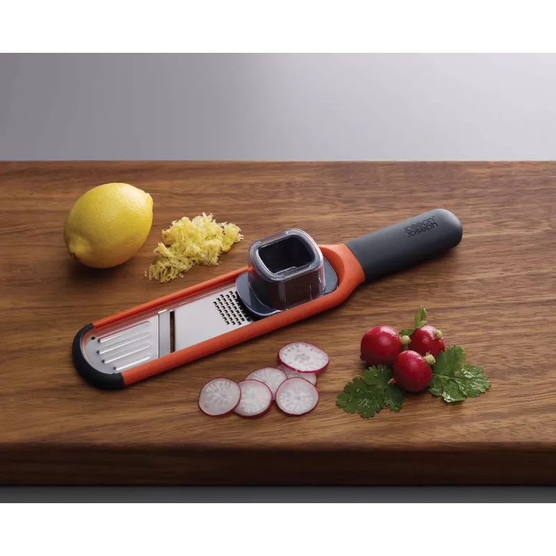 Joseph Joseph Handi-Grate 2-in-1 Mini Reibe & Hobel - Orange - Edelstahl