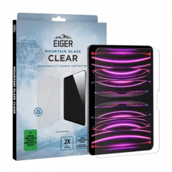 Eiger Premium Tempered Glass Screen Protector für Apple iPad Pro 13 Zoll 2024-2025, Asahi Glas, 2.5D Curved Edge, 9H Härte, Ultra-Klar, Oleophobe Beschichtung