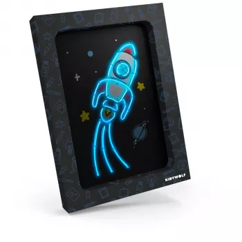 KIDYWOLF Beleuchtetes Wanddekorations-Set 9-teilig Weltraum-Motiv LED & Leuchtfarbe