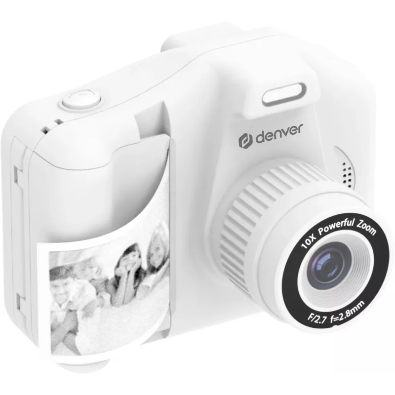 Denver KPC-1370W Weiße Kinderkamera mit Drucker 2,8 Zoll LCD 12MP Full HD 1080p
