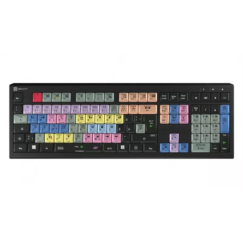 Logickeyboard LKB-EDIUS-A2PC-DE Full Size (100%) USB Scissor-Switch Keyboard QWERTZ Schwarz