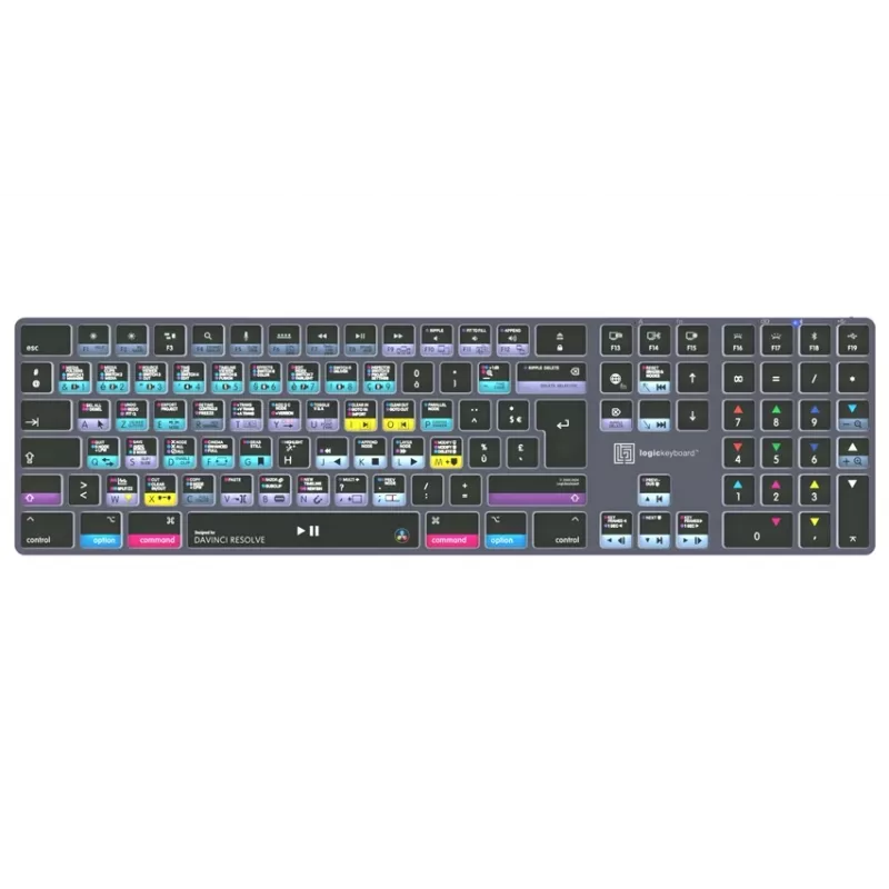 LogicKeyboard DaVinci Resolve 18 Titan FR (Mac) - Französisches AZERTY-Layout, hintergrundbeleuchtet, kabelgebunden USB