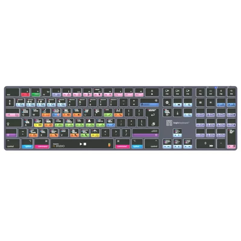 Logickeyboard FL Studio TITAN Tastatur für Mac - USB kabelgebunden - Schwarz mit farbcodierten Tasten