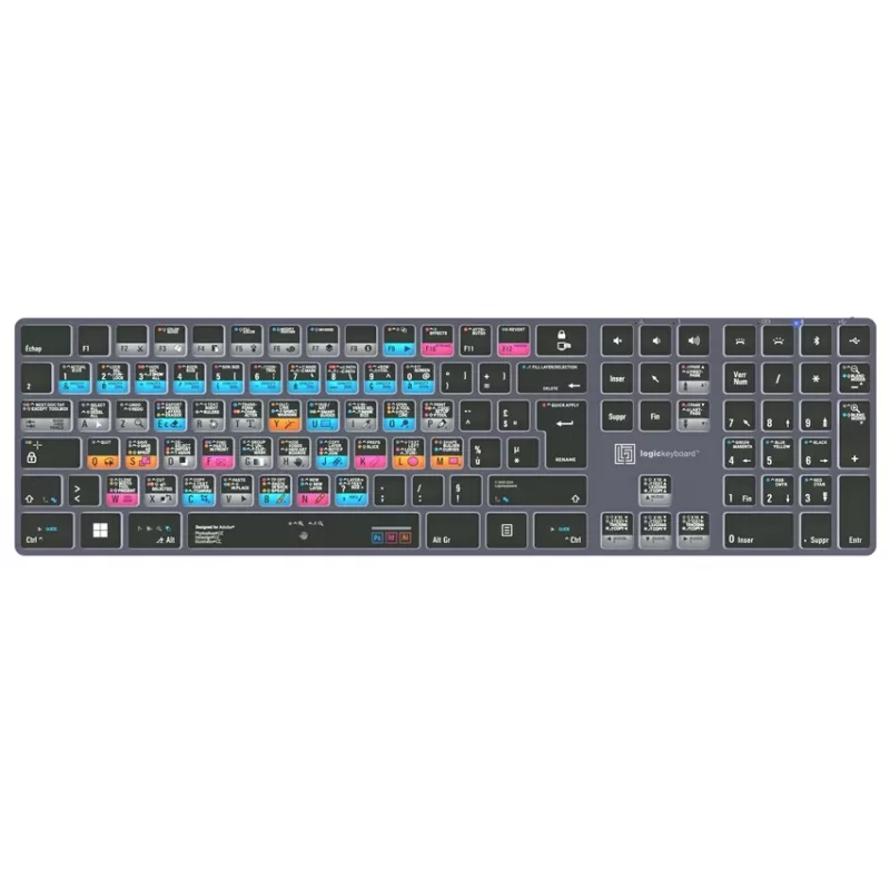 Logickeyboard Adobe Graphic Designer Titan FR PC Backlit Keyboard (French AZERTY)