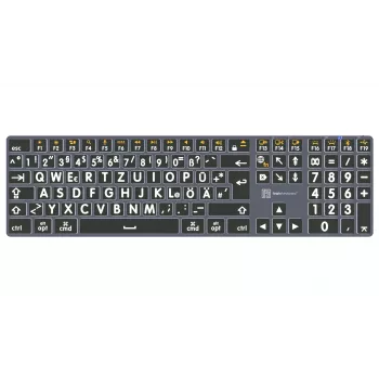 LogicKeyboard XL-Print Titan White on Black DE (Mac) - Deutsches QWERTZ-Layout
