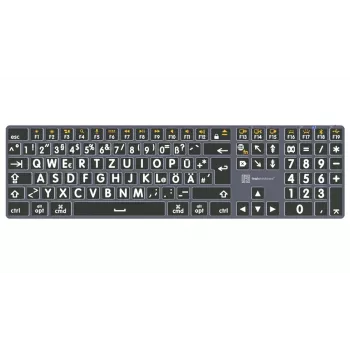 LogicKeyboard XL-Print Titan White on Black DE (Mac) - Deutsches QWERTZ-Layout