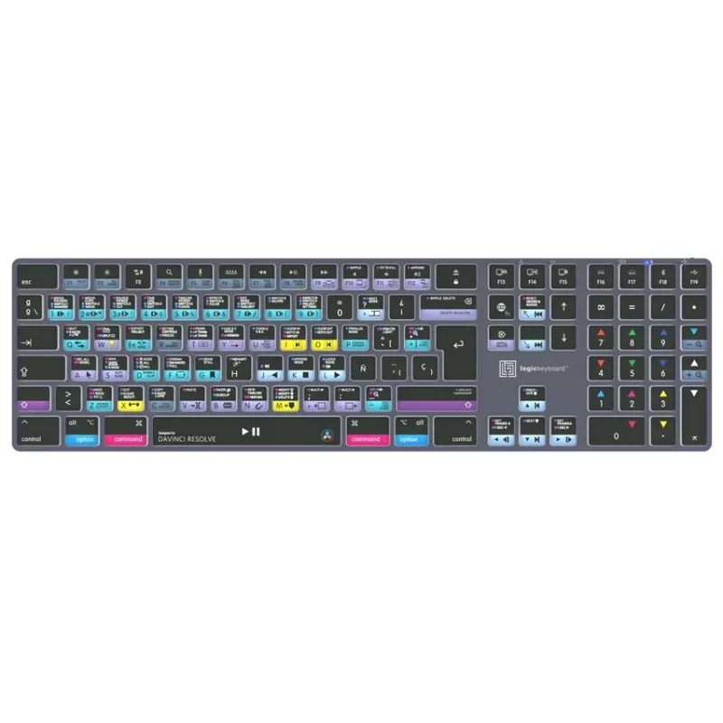LogicKeyboard DaVinci Resolve 18 Titan SP (Mac) - Spezialisierte Editierungstastatur mit Hintergrundbeleuchtung und USB-Hub