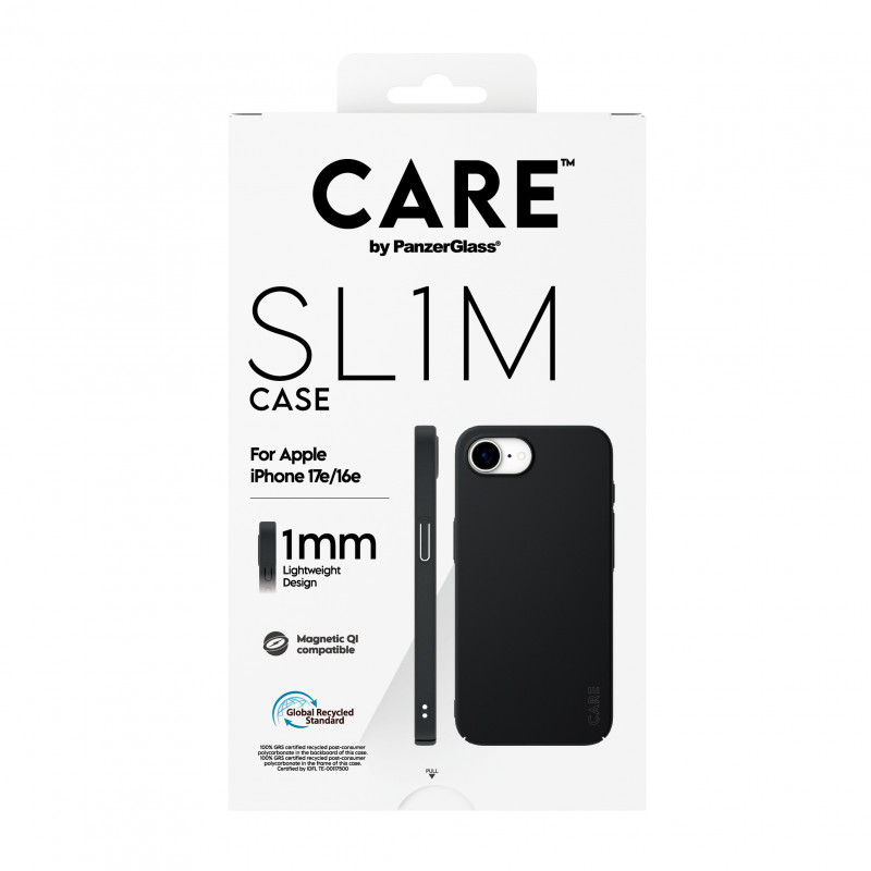 CARE by PanzerGlass SL1M Case Black with MagSafe für iPhone 16e / 17e (CR52018)
