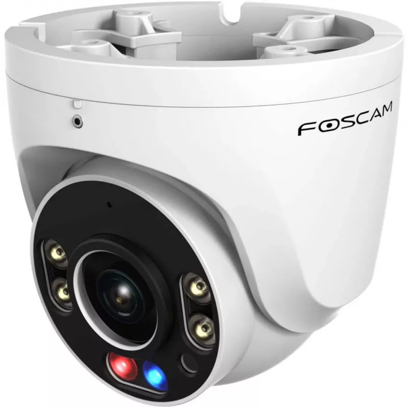 Foscam W5EP Überwachungskamera Weiß 5MP (3072x1728), PoE, integrierter Scheinwerfer, rot-blaue Warnleuchten und Sirene