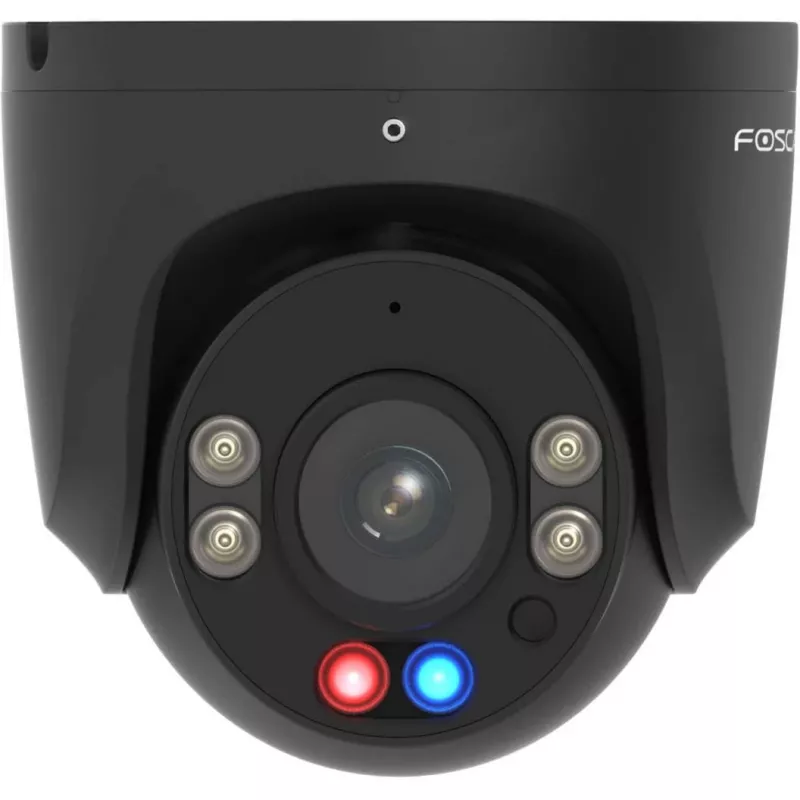 Foscam W5EP Überwachungskamera Schwarz 5MP (3072x1728), PoE, integrierter Scheinwerfer, rot-blaue Warnleuchten und Sirene