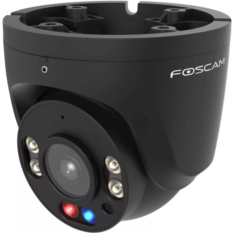 Foscam W5EP Überwachungskamera Schwarz 5MP (3072x1728), PoE, integrierter Scheinwerfer, rot-blaue Warnleuchten und Sirene