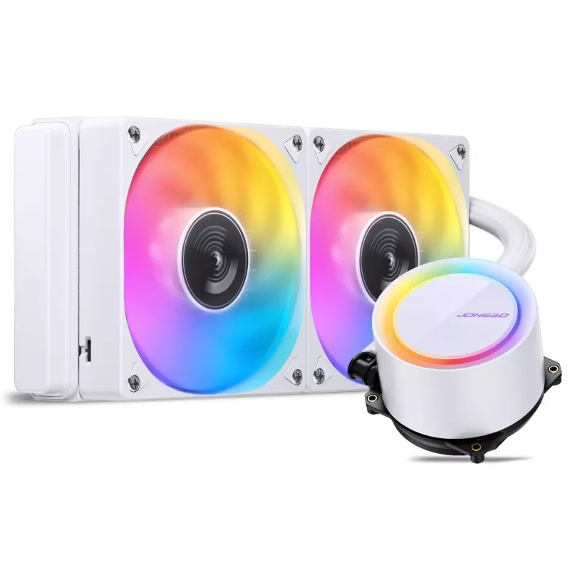 Jonsbo TG-240 AiO Flüssigkeits-CPU-Kühler, ARGB - 240mm, Weiß