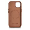 iCarer Case Leather Echtes Leder Case für iPhone 14 Plus Braun (MagSafe-kompatibel)