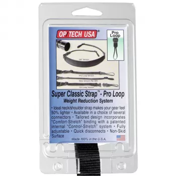 OP TECH Super Classic Strap Pro Loop Kamera-Tragegurt Schwarz Neopren Nylon Leder 6,8 kg 109,2 cm