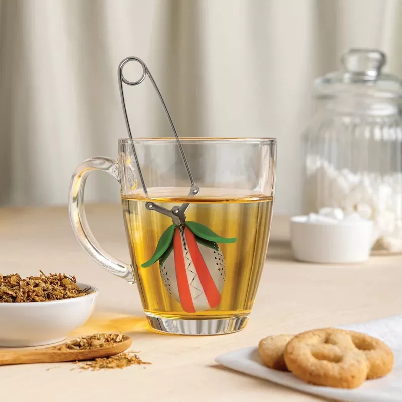OTOTO Tea Trap Tee-Ei - Grün/Rot - Edelstahl & Kunststoff - 160 mm