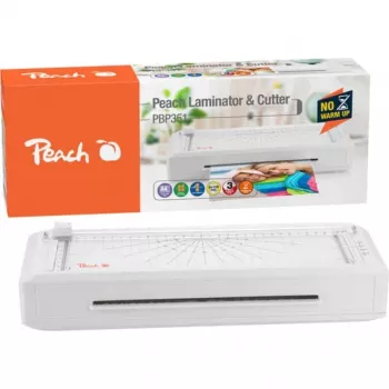 Peach 511189 3in1 PBP351 Laminiergerät A4 Heiß- und Kaltlaminator mit Papierschneider und Eckenrunder