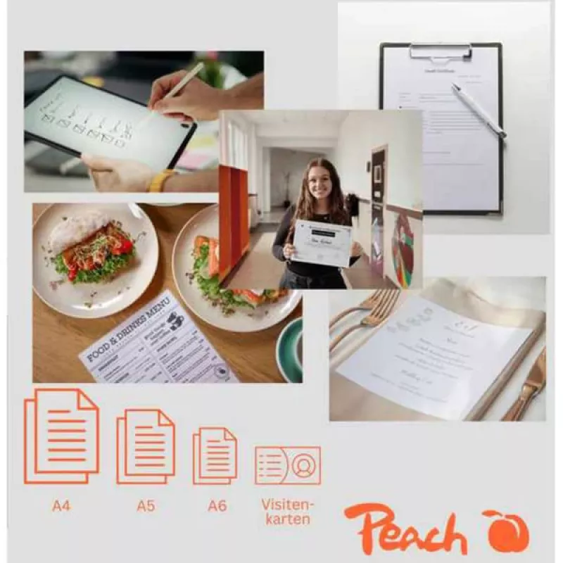 Peach 511189 3in1 PBP351 Laminiergerät A4 Heiß- und Kaltlaminator mit Papierschneider und Eckenrunder