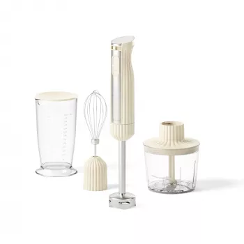 Guzzini Sous Chef Stabmixer mit Zubehör, Creme (14840004)