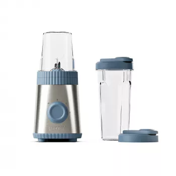 Guzzini Sous Chef Mobile Mixer ON-THE-GO, Navy Blue - Kompakter Mixer mit 2 Bechern