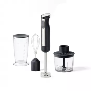 Guzzini Sous Chef Stabmixer mit Zubehör, Grau (148400184)