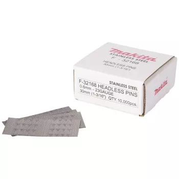 Makita F-32168 Edelstahl-Stiftnägel 0,6 x 30 mm 10000 Stück 23 Gauge kopflos