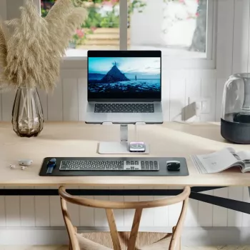 ALOGIC Elite Aluminum Laptop Stand mit Wireless Charger - Weiß
