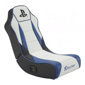 X Rocker Geist 2.0 PlayStation Floor Rocker Gaming Chair mit 2.1 Audio-System - Weiß/Blau