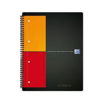 ELBA Oxford Activebook A5 kariert Schwarz 80 Blatt Ringbuch Notizbuch Ordner Mappe