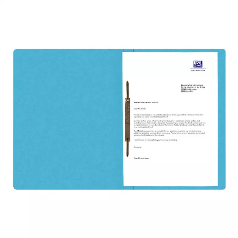 Oxford TOP FILE+ Report File A4 Cardboard 390 g/m² Aqua Metal Fastener