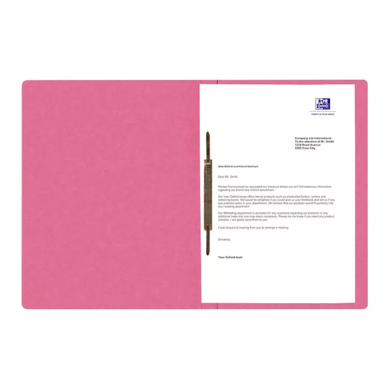 Oxford Top File+ Heftermappe A4 Pink Karton 390 g/m² Kaufmännische/Amtsheftung