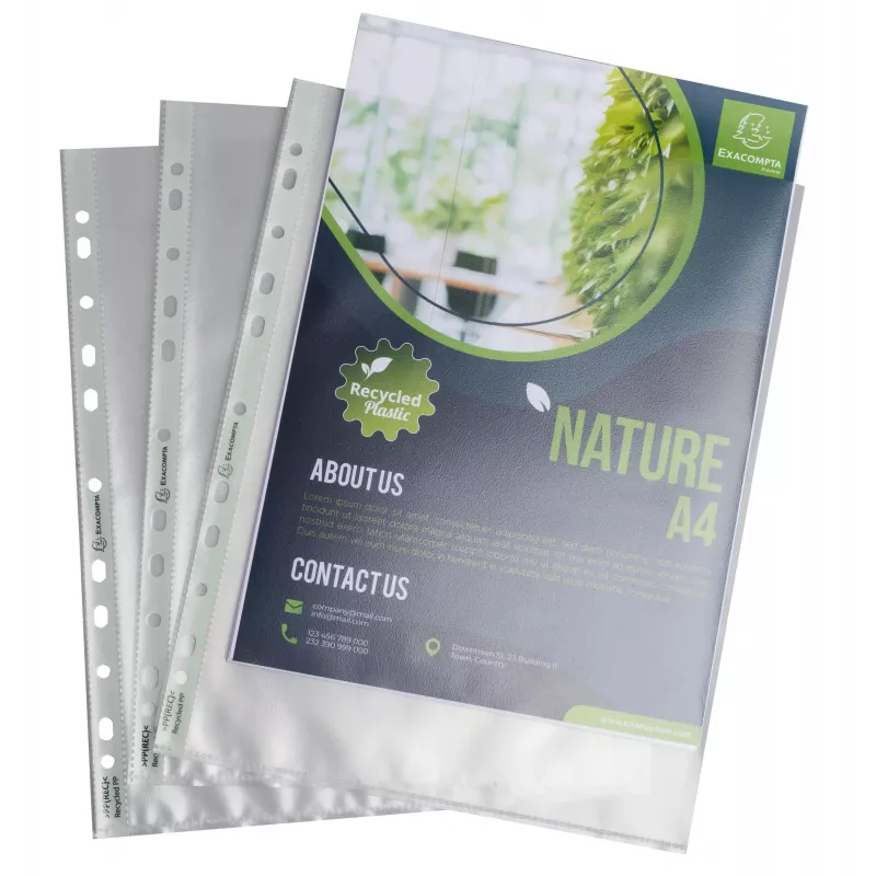 Exacompta Forever 50 Prospekthüllen DIN A4+ Transparent Grained 90 Micron
