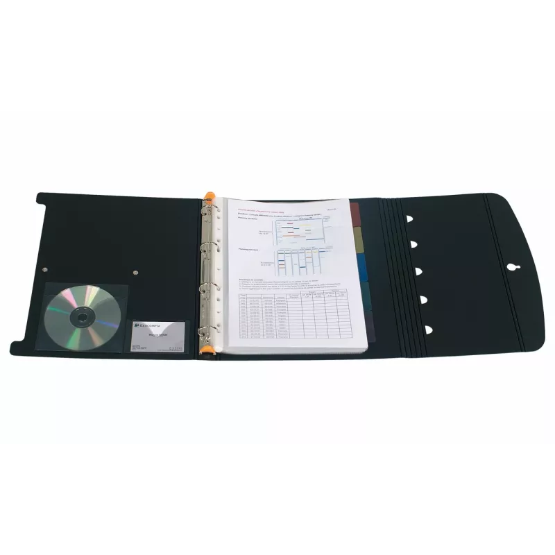 Exacompta 56034E A4 Ringbuch Schwarz 30 mm Rücken 2 Ringe 1 Stück