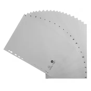 Exacompta A-Z Full Format Index Divider, Grau, 20 Tabs, A4, 1 Satz