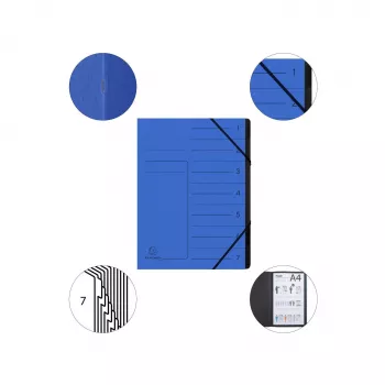 Exacompta Ordnungsmappe 7 Fächer A4 Blau