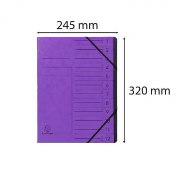 Exacompta Organisationsmappe 12 Fächer Violett Colorspan