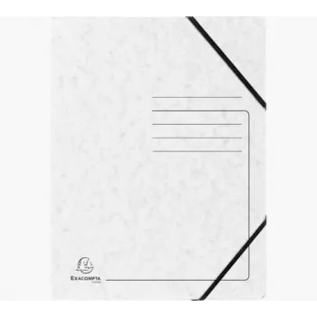 Exacompta Gummizugmappe A4 Weiß Colorspan 355g/m² ohne Klappen