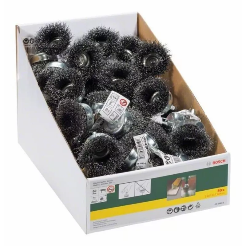 Bosch Accessories Steel Wire Brush Cup 50 mm / 6 mm Schaftdurchmesser 6 mm 2607017124