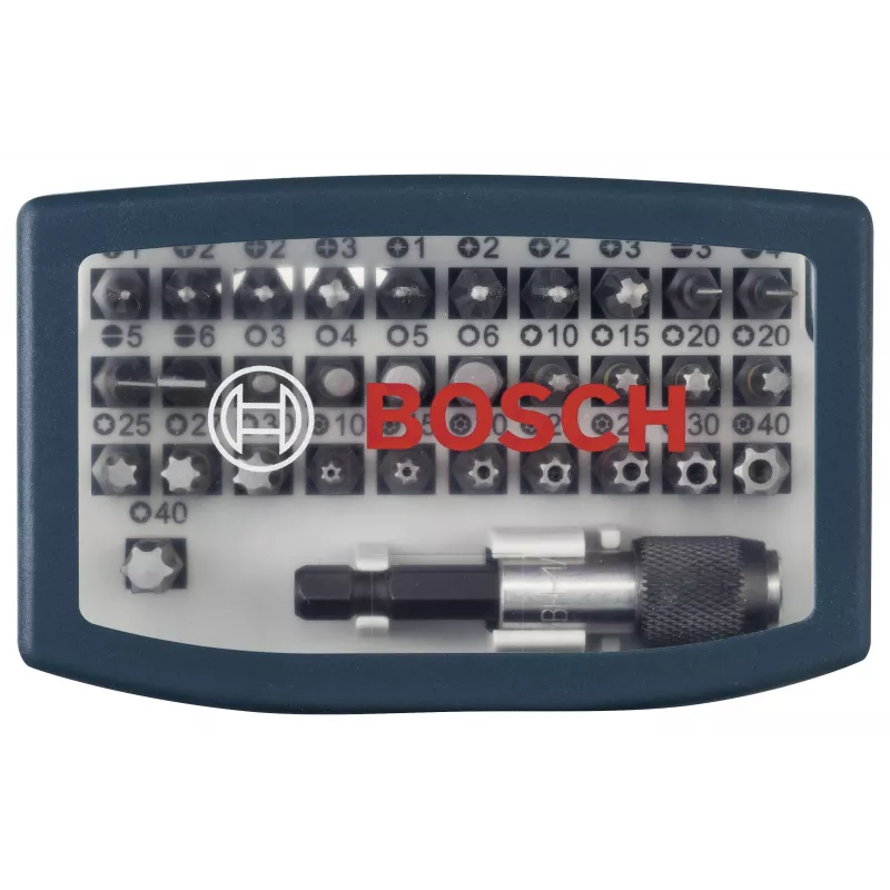 Bosch Schraubendreher-Bit-Set 32-teilig Torx, Phillips, Pozidriv, Sechskant, Schlitz, Torq-Set Länge 25 mm