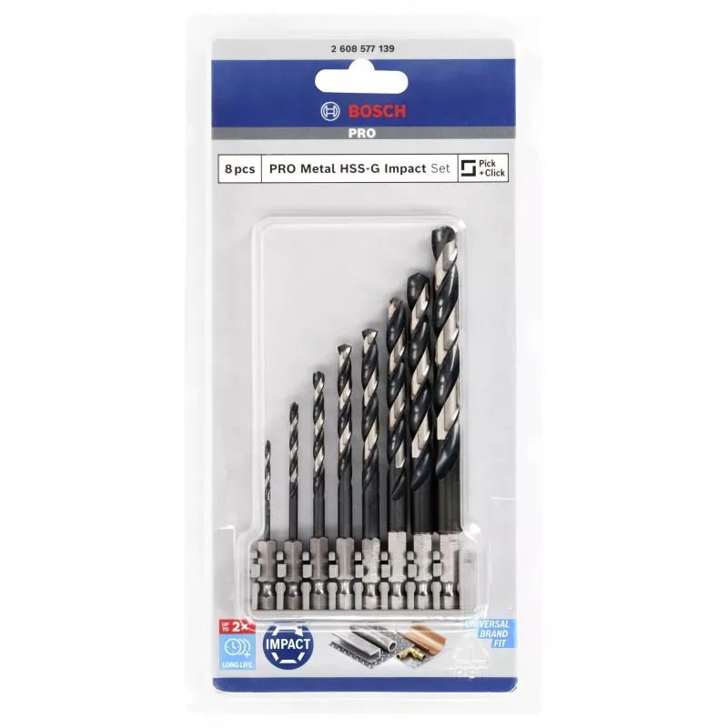 Bosch HSS Spiralbohrerset 2608577139 Impact Control 8-teilig 2-10 mm